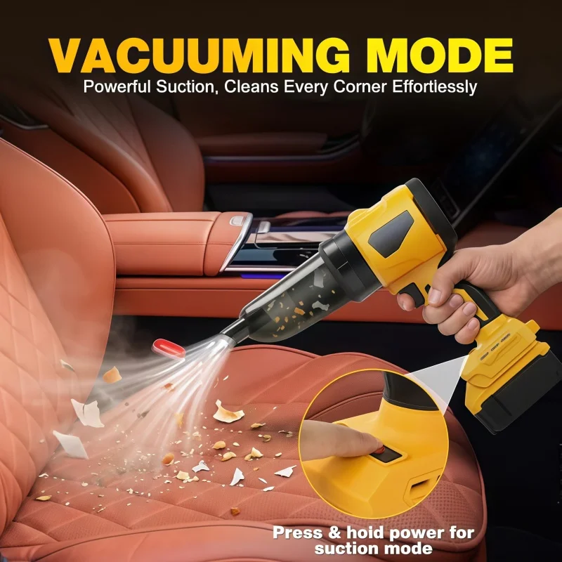 Brushless Cordless Leaf Blower for Dewalt 20V Max Battery 2-IN-1 Handheld Blower & Vacuum for Lawn Care/Leaves/Dust