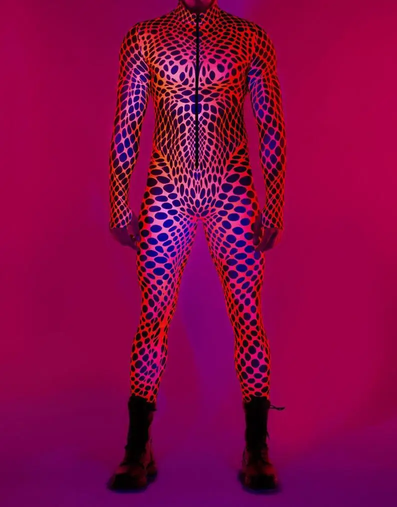 Herren Punk Muskel-Jumpsuit Rüstung Coole Bedruckte Cosplay-Kostüm Halloween-Aufführung Zentai-Anzug Karneval Bühnenoutfit 2026 – Detail 16