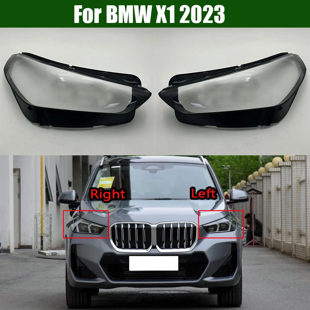 

For BMW X1 2023 Car Front Headlight Cover Headlamp Lampshade Lampcover Head Lamp light Covers glass Lens Shell Caps