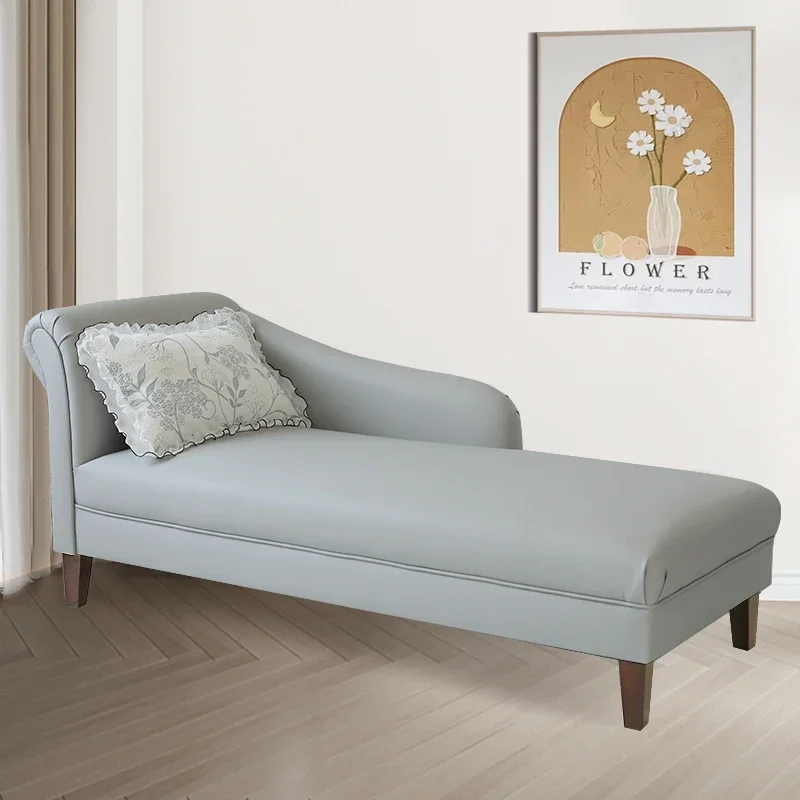 European-style chaise longue leather sofa balcony leisure chaise longue bedroom chaise longue sofa cowhide toffee chair