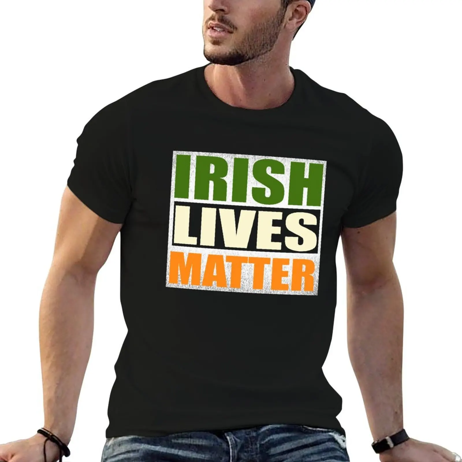 

Irish lives matter T-Shirt man t shirts for men t shirt man cotton black cotton t-shirt plain for man package T-shirt