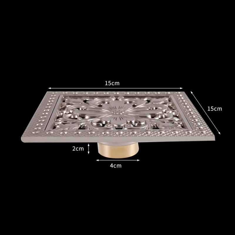 15cm Antique Brass Floor Drain Strainer 6 inch Bathroom Shower Drainer Kitchen Waste Drain Balcony Toilet Drains