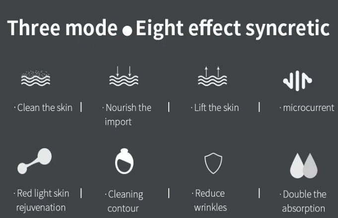 Appareil de lifting du visage et de nettoyage de beauté, appareil de massage par vibration multifonctionnel, alimentation par lumière colorée, exportation et importation de la peau