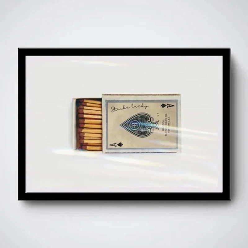 

Strike Lucky Ace of Spades Retro Matchbox Print | Canvas Wall Art, Bar Cart Art, Gift Idea, Anniversary Gift, Unique Vintage,