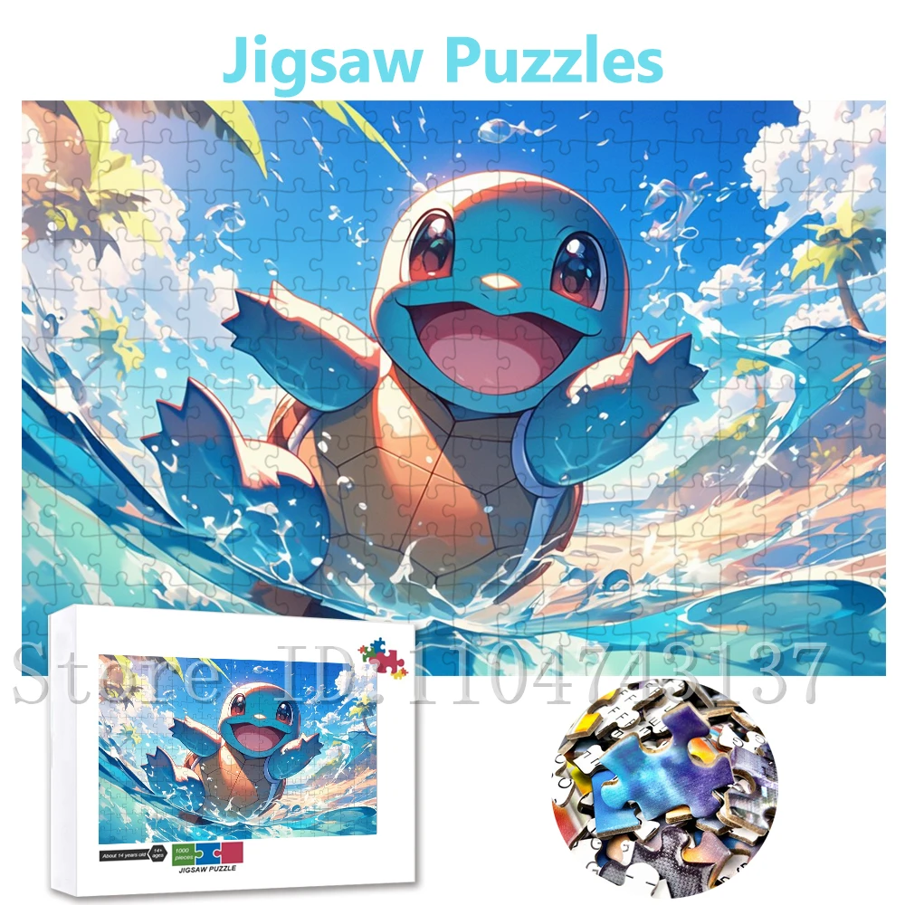 108/200/300/500/1000 Teile Pokemon Squirtle Puzzles Dekomprimieren Intelligenz Spiel Spielzeug Handgemachte Hobbys