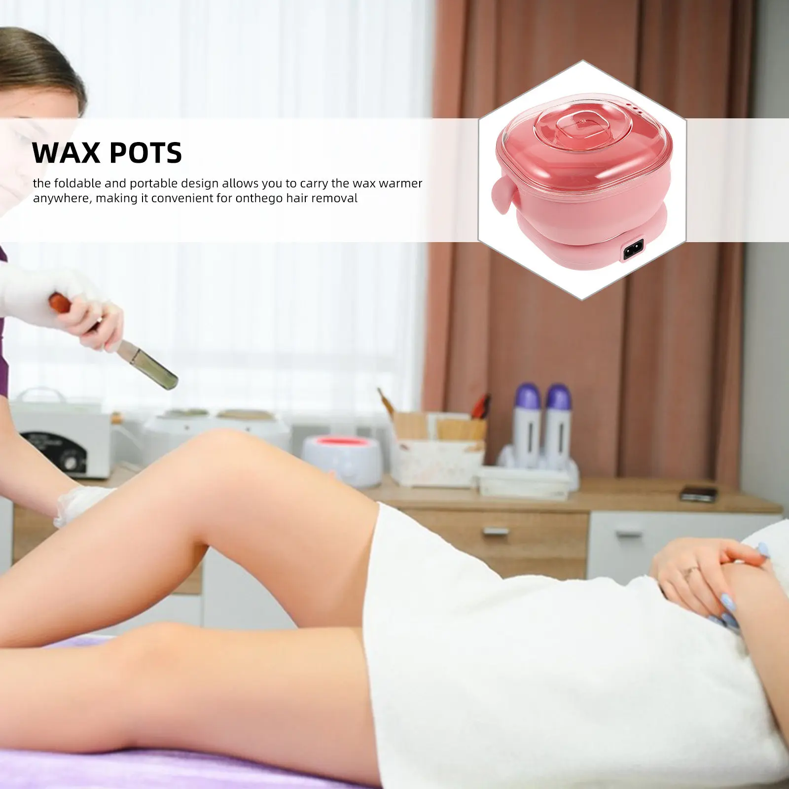 Portable Silicone Wax Warmer Foldable Quick Heating Hair Removal Device Wax Melter for Home Travel Waxer Hair Removal Kit