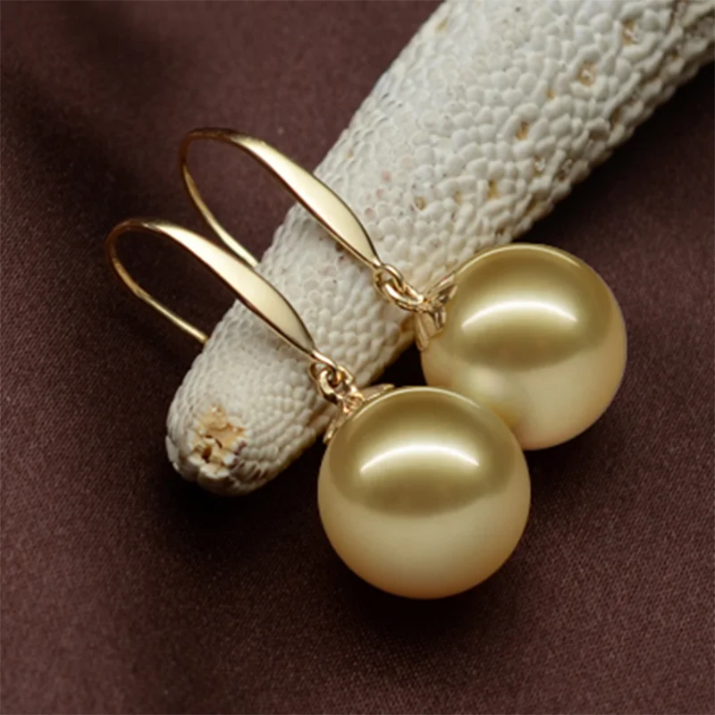 

S925 Rare AAA+ 11-12mm Australian South Sea White Drop Hoop Earrings Exceptional Special Gift For Girl Woman