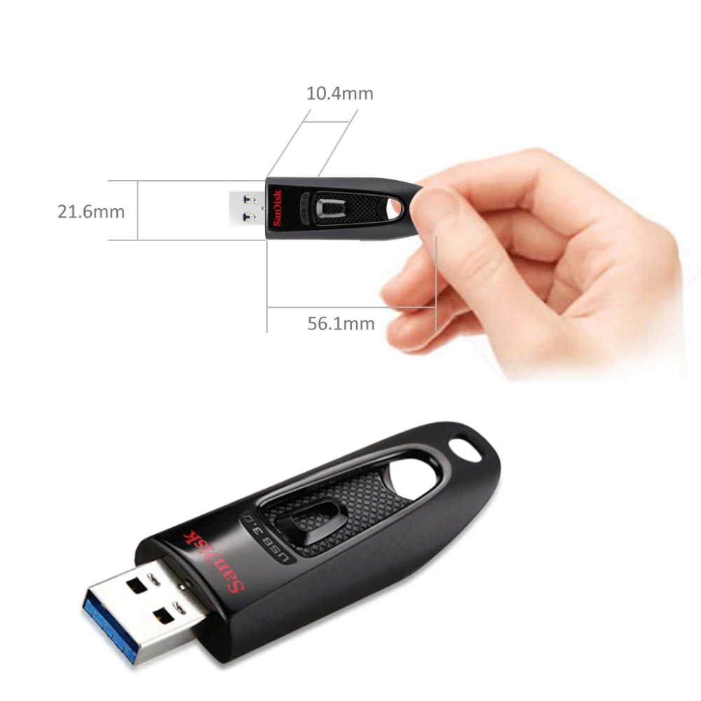 SanDisk usb 3.0 CZ48 130MB/dtk, perangkat penyimpanan tanpa topi yang dapat ditarik kualitas tinggi 128G 64GB 32GB