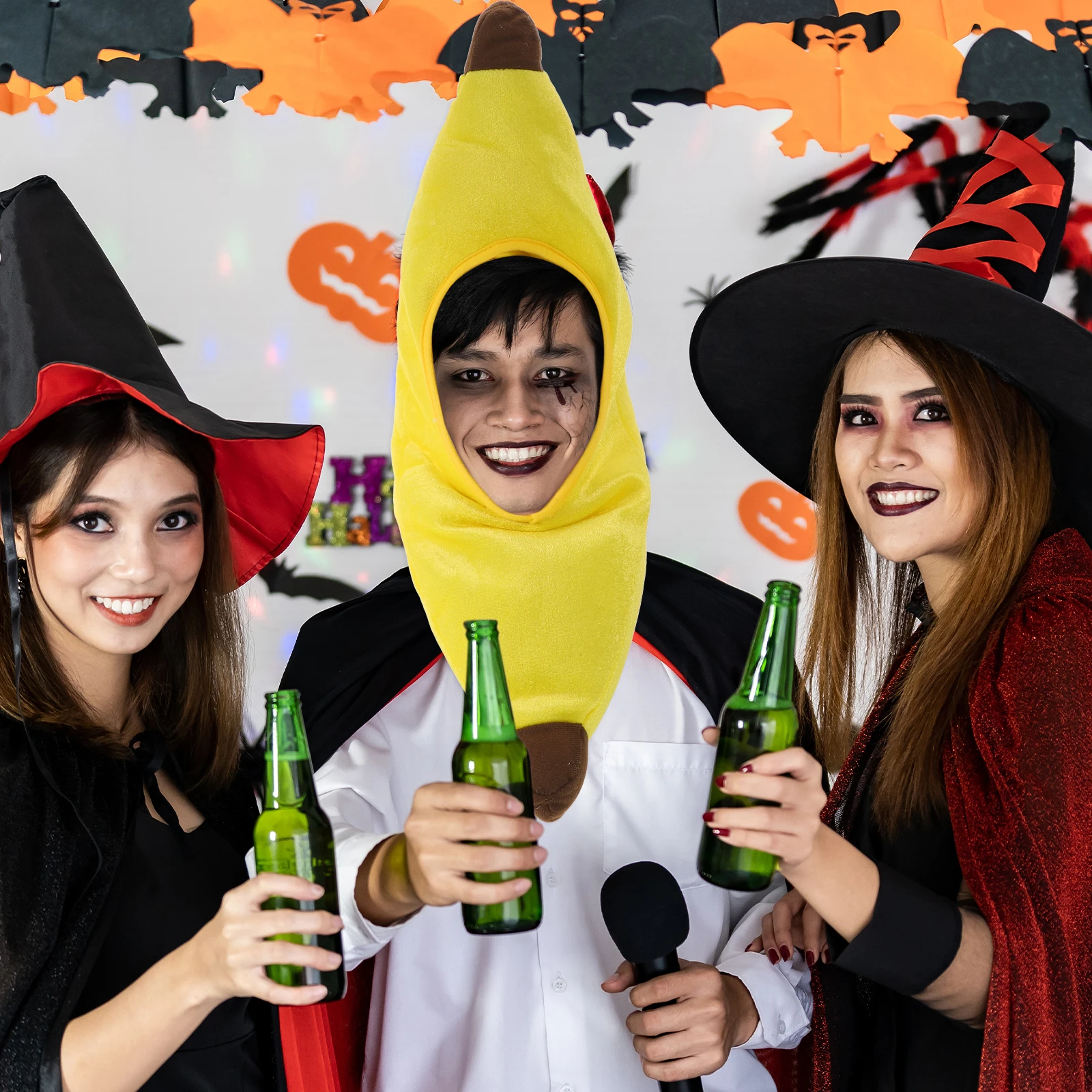 

1pcs Funny Banana Hat Novelty Fruit Headgear Party Costume Accessory Cartoon Food Theme Cap Cosplay Carnival Photo Prop