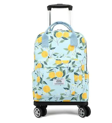 Tragbare Frauen Reise Trolley Mit Rädern Reisen Trolley Einkaufstasche Roll Gepäck Rucksack Frauen Tragen Auf Hand gepäck