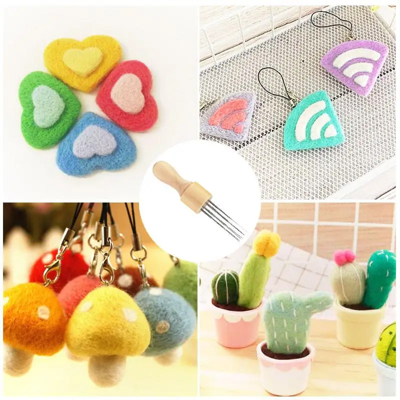 6/10/17 ColorsRandom Color Wool Felt Handmade Felt Needle DIY Finger Cots Hand Craft Foam Wool Felt Kit