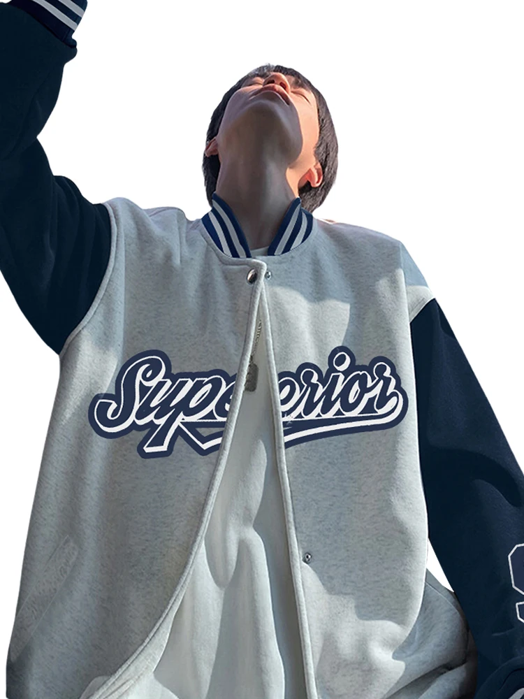 

Casual Loose Men's Baseball Jaet Spring Autumn 2025 New Sle Youthful Brand Fizze Polyester Fiber Long Sve Outerwear