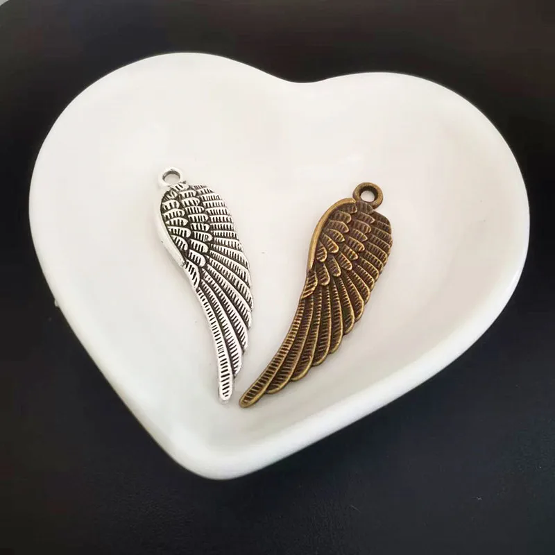 5Pcs/Lot 49x14mm Alloy Wing Charm Pendant Accessories For DIY Jewelry Making