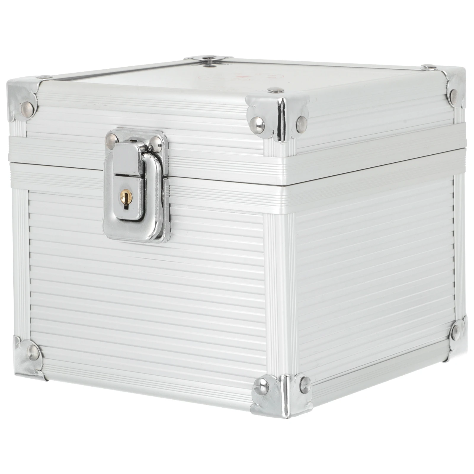 

Seal Storage Box Aluminum Alloy Material Lockable Design 4 Stampers Capacity Office Use Financial Container Multi Compartment