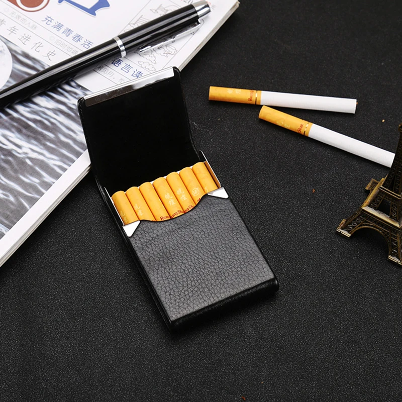 Flip Leather Cigarette Case Fashion Magnet Adsorption Card Storage Box Smoking Accessories