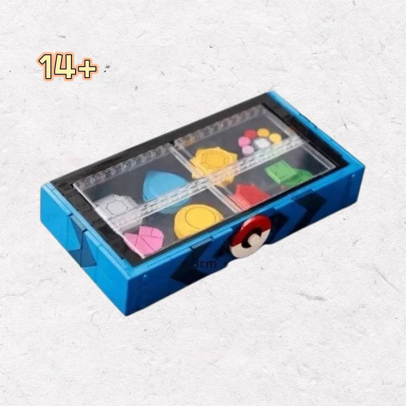 2026 New Arrival Creative Bricks Kanto Region Badge Model Set Anime Trainer Badge Assemble Home Decor Toys Holiday Presents