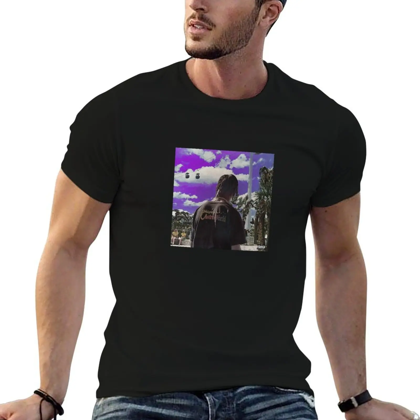 Travis x purpel sky T-Shirt man graphic t shirt t shirts for man graphic tees man t shirt heavy cotton T-shirt