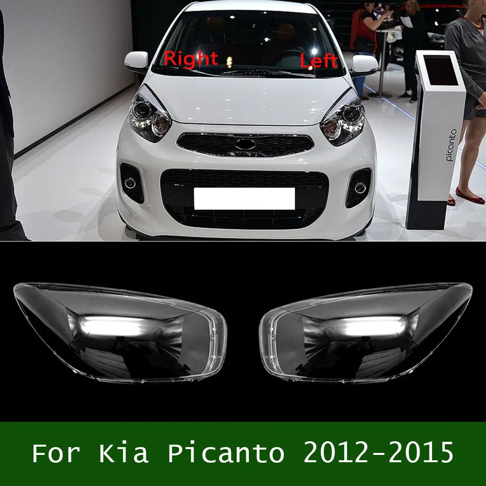 For Kia Picanto 2012-2015 Penutup Lampu Kap Lampu Kerangka Penutup Lampu Depan Lensa Penutup Transparan