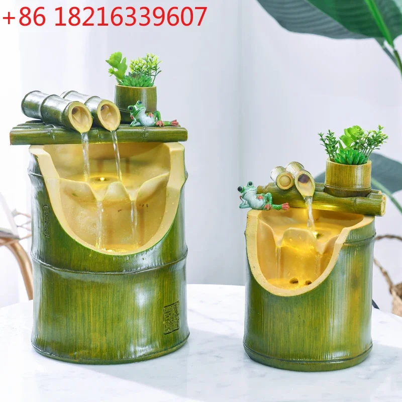 TAO Bamboo fountain flowing water ornament circulating water living room office desktop feng shui wheel decoration