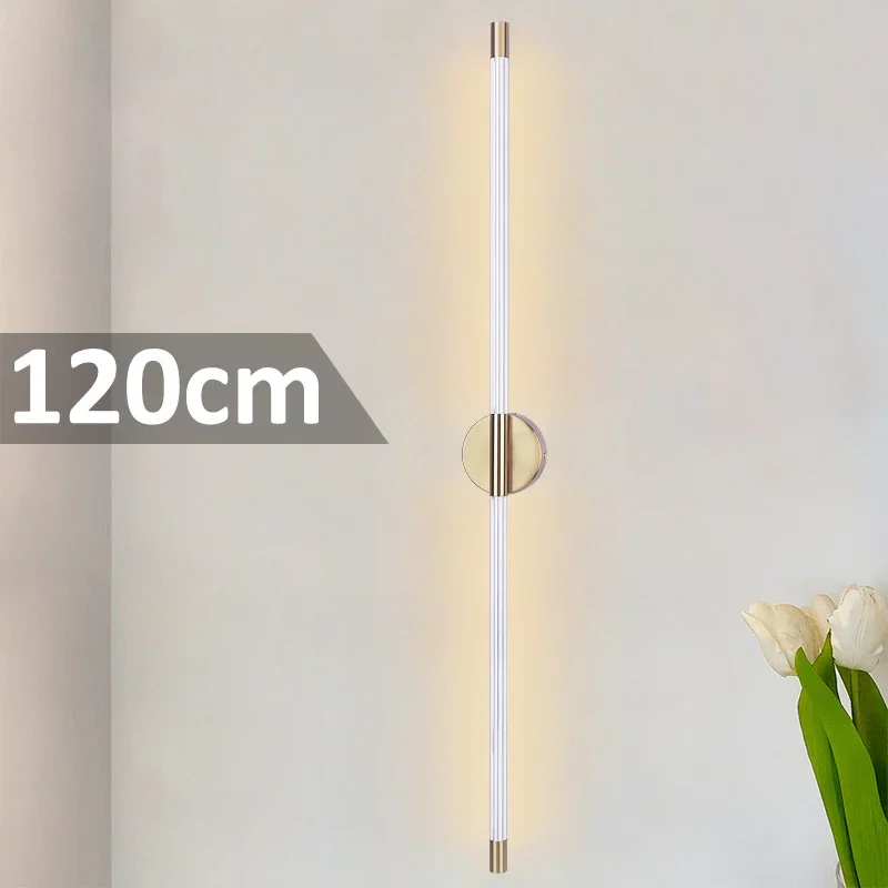 40/60/80/100/120CM LED Long Strip Wall Lamp Indoor Living Room Wall Bedroom Ambient Bedside Hallway Lighting Fixture AC220v