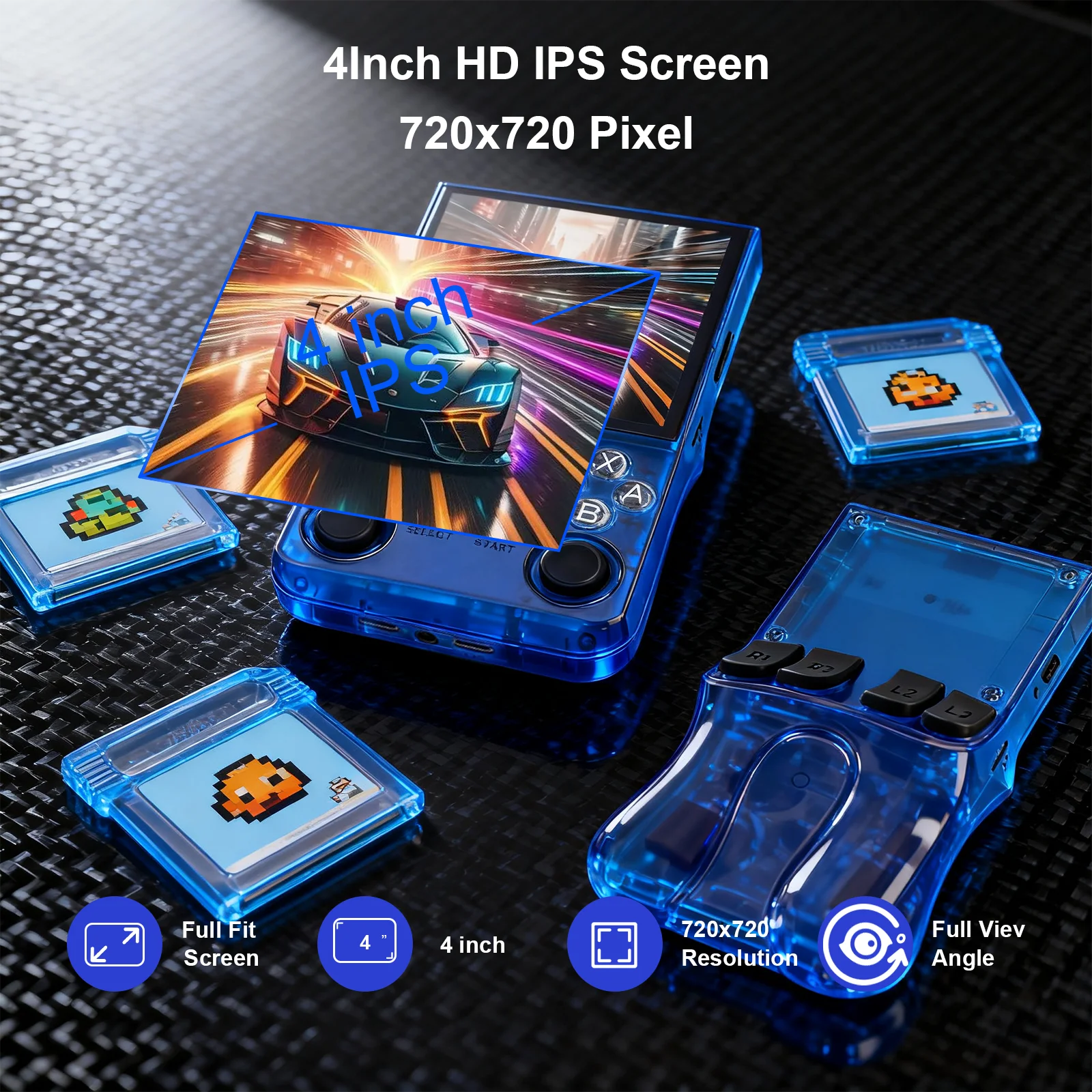 GAMINJA Console portátil ANS13 Tela IPS de 4,0 polegadas Retro Console portátil pré-carregado com mais de 15.000 jogos Sistema Linux portátil