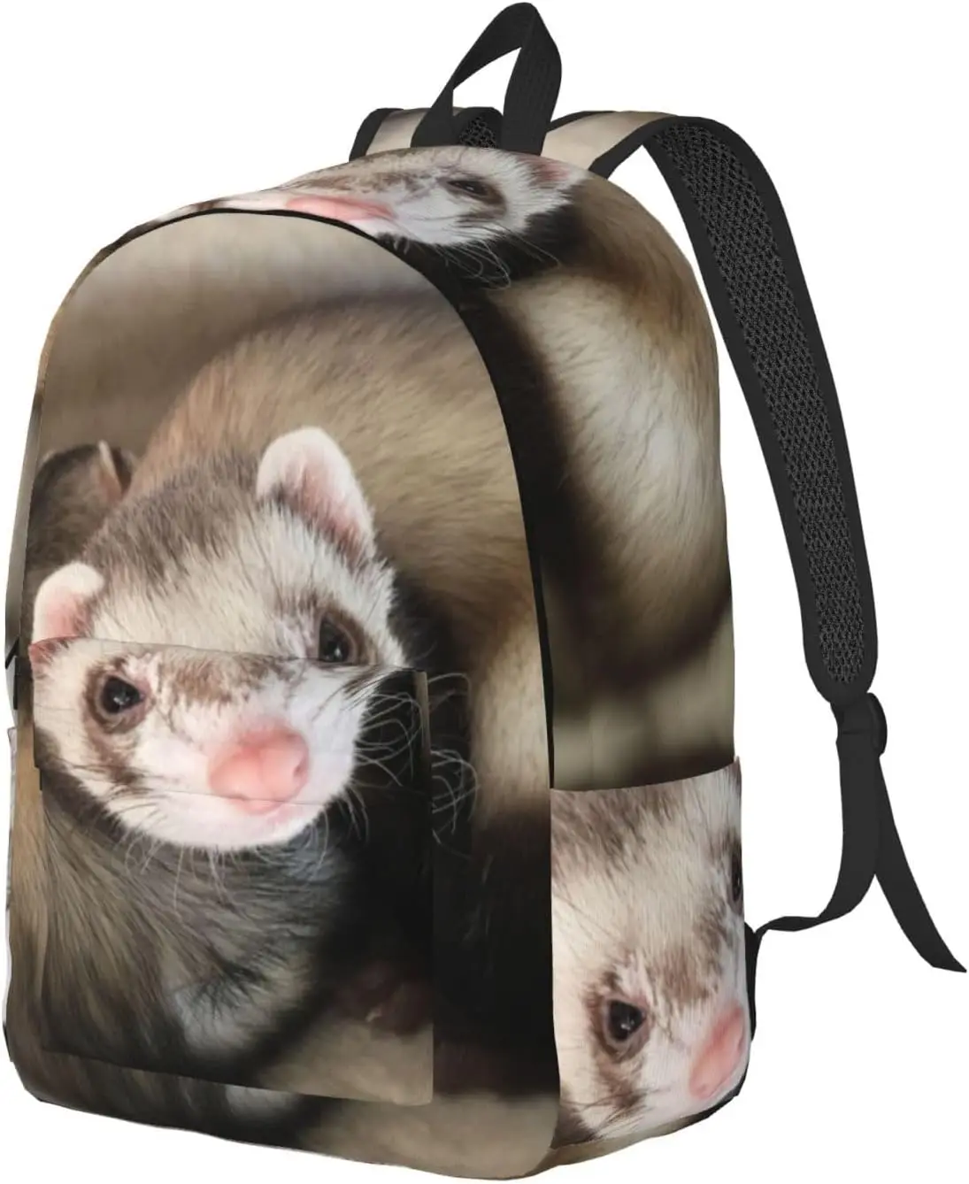 Cute Ferret Large Backpack Laptop Casual Travel Daypack Bag for Men Women Lightweight Camping Bag