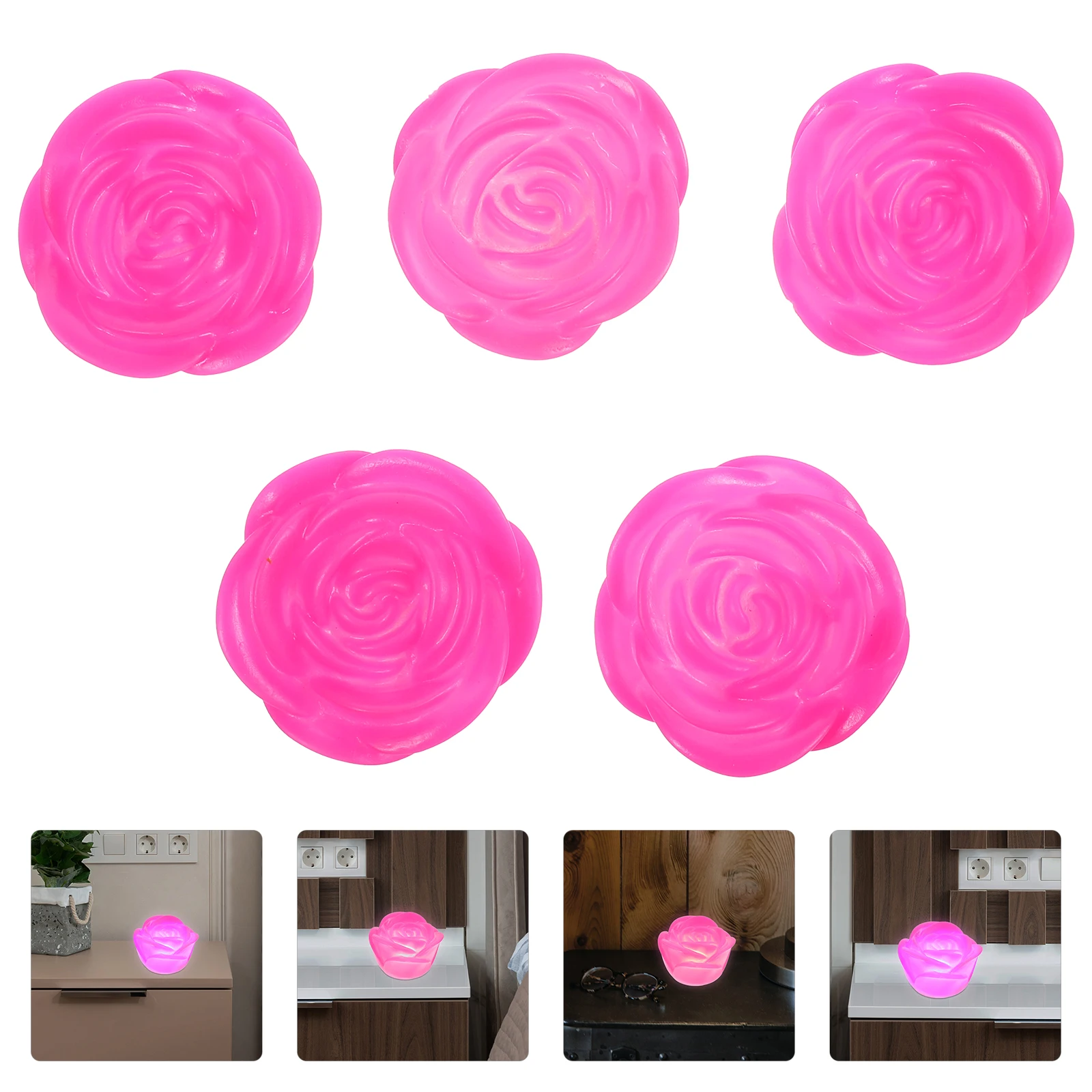 Pink Lights Artificial Lantern Wedding Decor Flower Household Roses Led Flowers