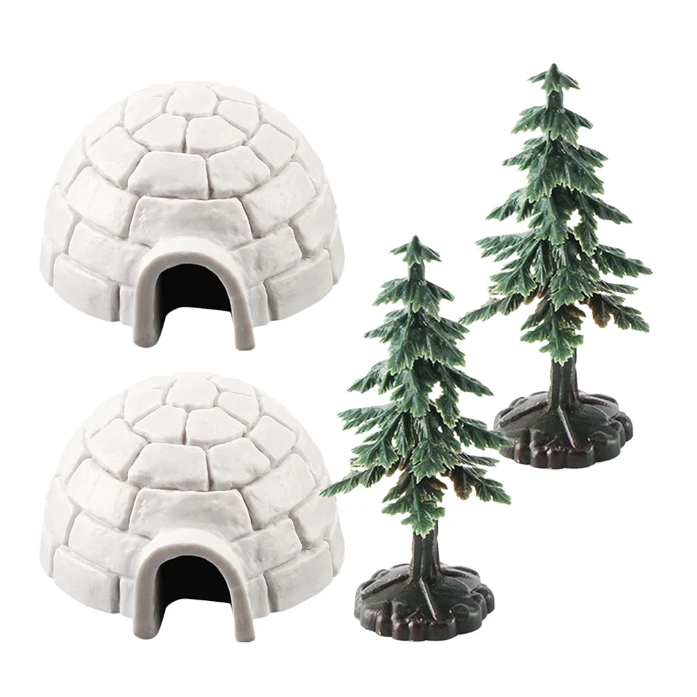 Igloo Model Snowballs Ice House Ornament Animal for Sand Table Decoration Lifelike Models Plastic Figurines Statue Child