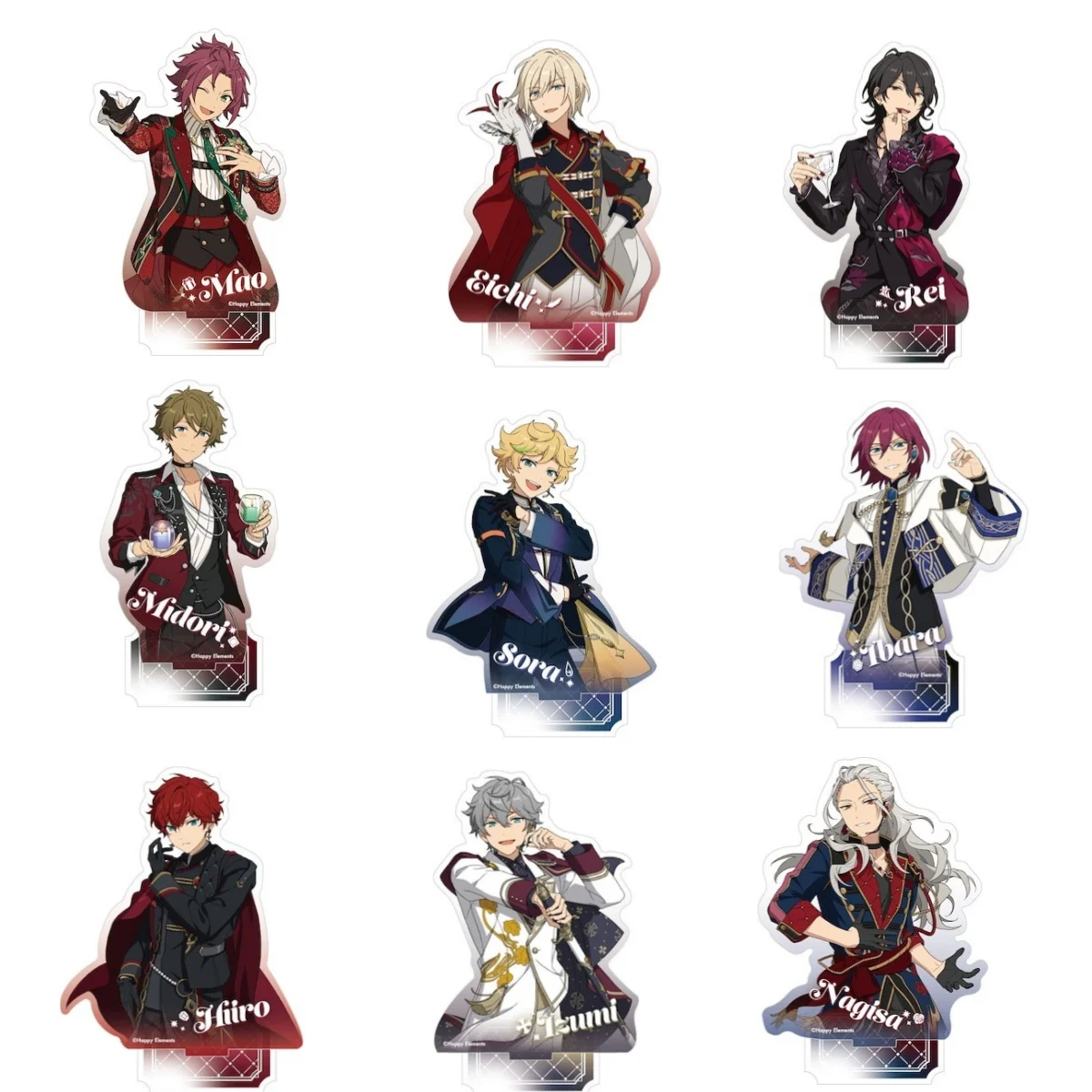 Hot 15CM Anime Bookshelf Decoration Ensemble Stars! Figure Peripheral Collection Acrylic Stand Model Decorations Gifts Keychain