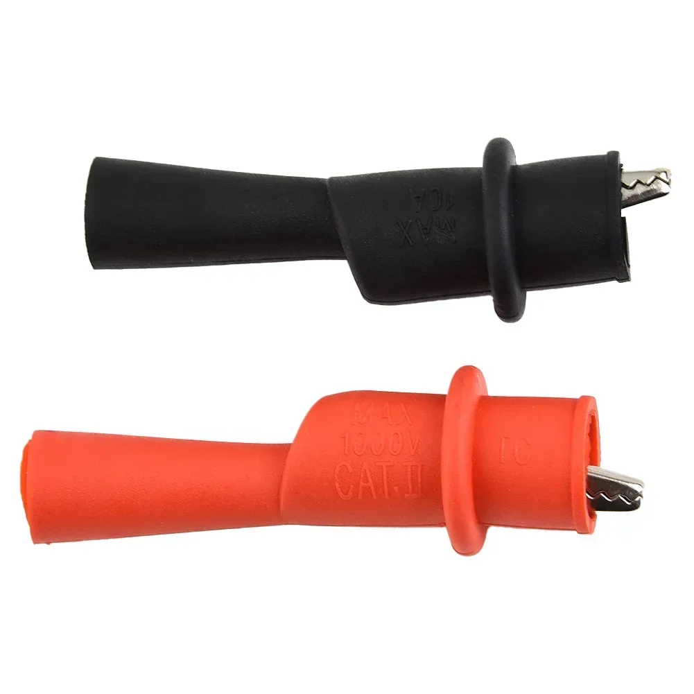 1Pair Crocodile Test Clip Clamp Wire Tips Test Clip Clamp Red+Black For Multi-Meter Tester Multimeter AC DC 10A 1000V