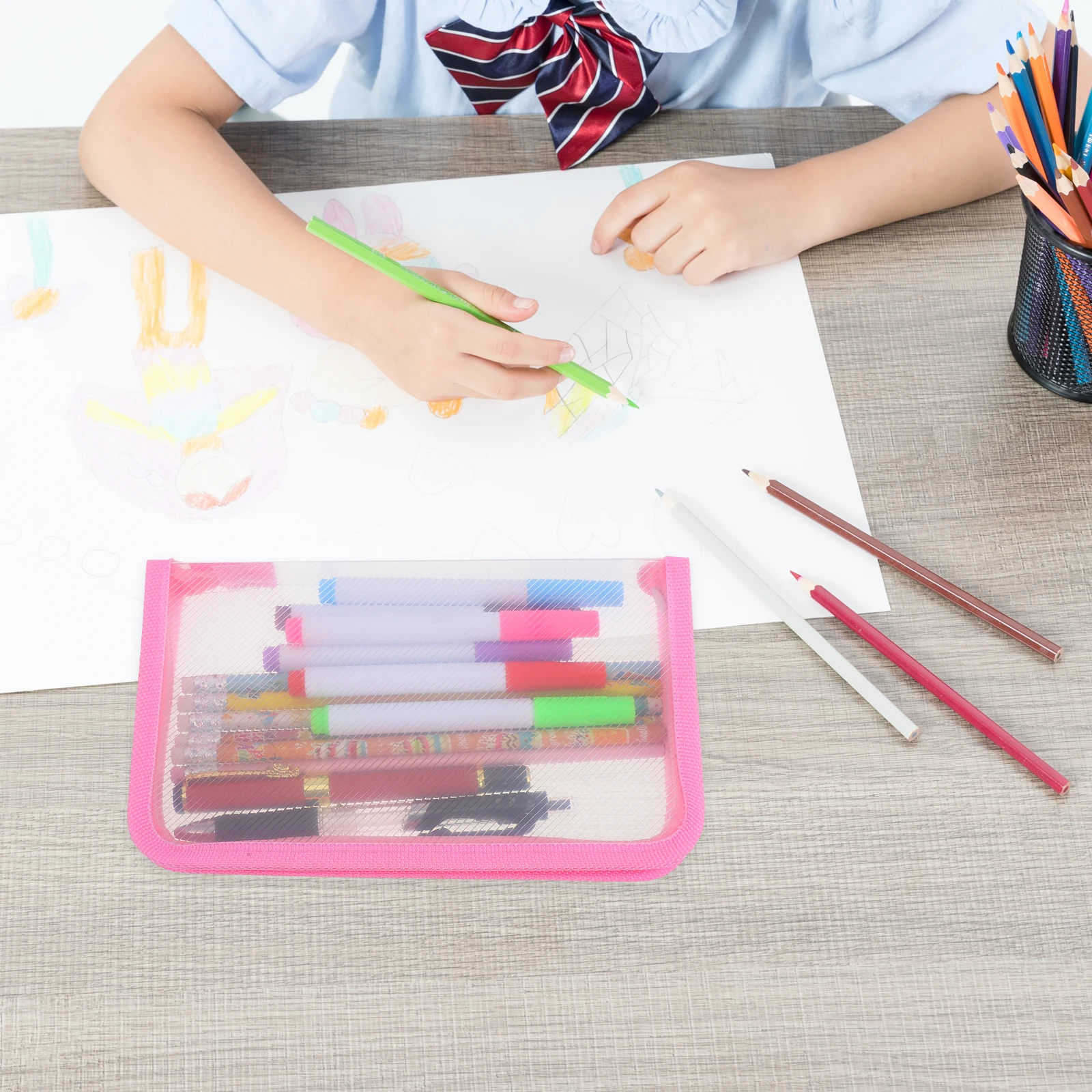 Прозрачная сумка для хранения на молнии, пенал, эстетическая сумка, устойчивая к царапинам, студенческая