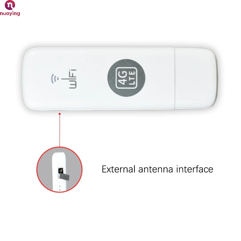 NUOYING Tragbarer 4G USB-Router, Plug & Play SIM-Karte, B28 LTE-Band, WLAN-Internetadapter mit Antenne