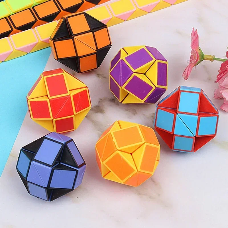 Folding Magic Snake Ruler Puzzle Antistress Cube Educational Toy Kids Birthday Party Favors Goodie Bags School Reward