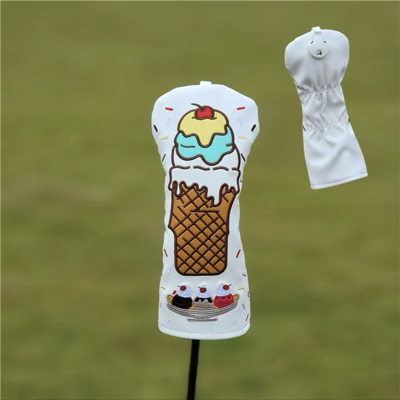 Ice cream Golf Woods Headcovers Covers For Driver Fairway Putter 135H Clubs Set Heads PU Leather Unisex