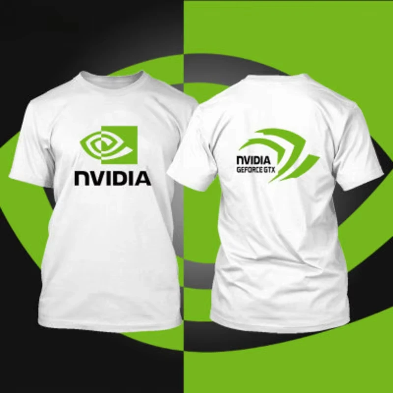 المهوس القطن NVIDIA NVIDIA الملابس تي شيرت الرجال الصيف الدولية إنتل الألعاب فريق قميص تي شيرتات قصيرة الاكمام