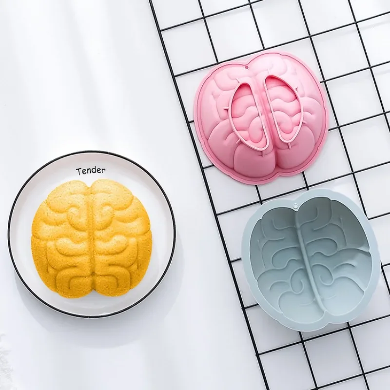 Brain Shape Cake Mold Halloween Theme Baking Tool Silicone Baking Pan Dessert Bread Mold Cake Accessories