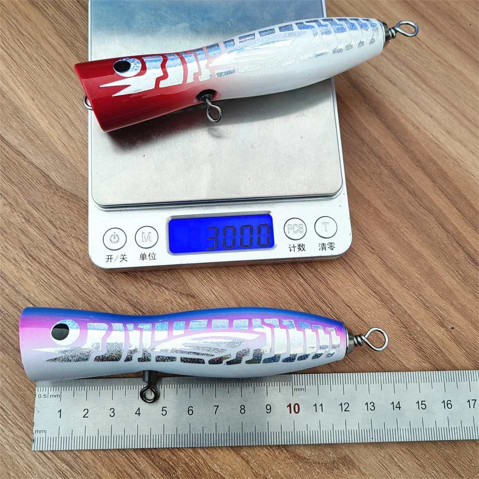 Holz Popper Köder 12CM/30G 18CM/80G Topwater GT Oberfläche Trolling Lockt Tiefe Meer popper Angeln Köder