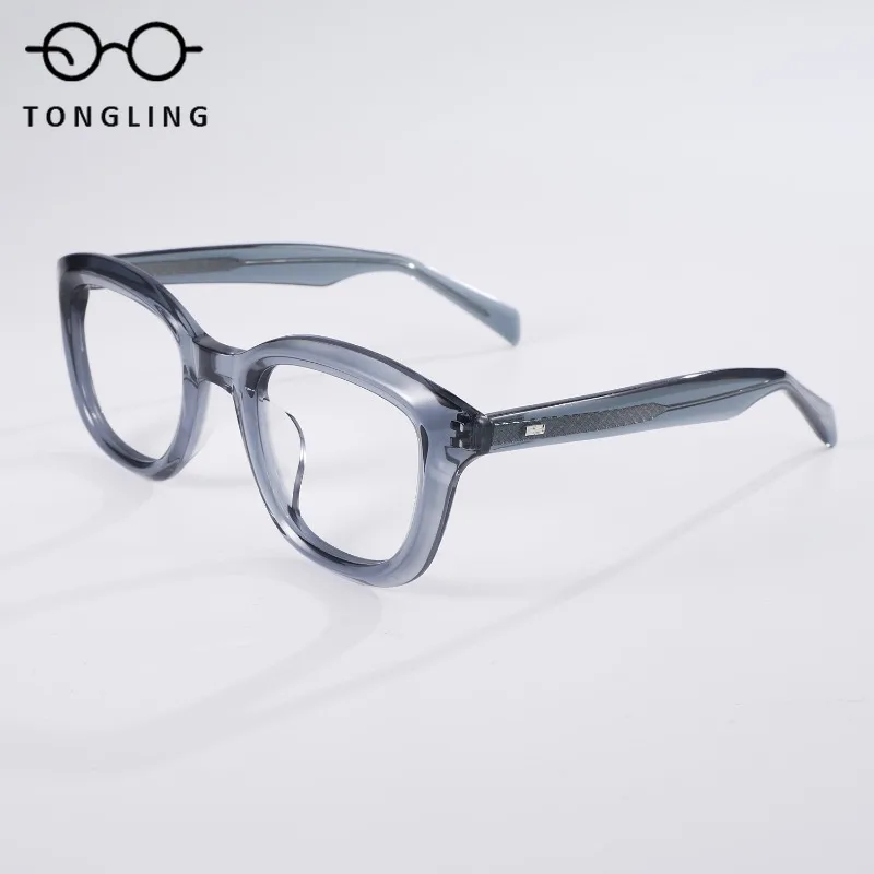 

2025 High-Quality Men Handcrafted Acetate Women Retro Square Fashionable Simple Artistic Commuting High-End Personalized Glasses
