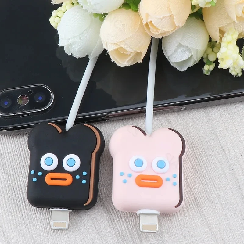 Anime Cable Protector For iPhone Cartoon Charger Protector Cable Winder Cute Organizer Data Line Protective Cover