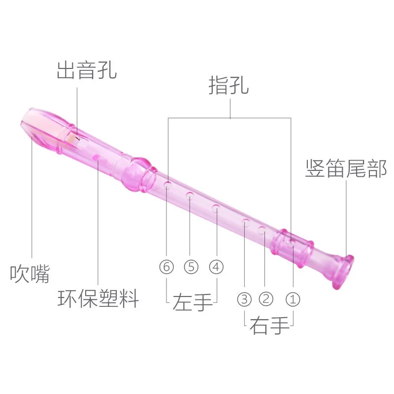 1pcs 6-Hole Simple Colorful Clarinet Plastic Flute Beginner Music Playing Wind Instruments Toy Musical Instruments For Kids