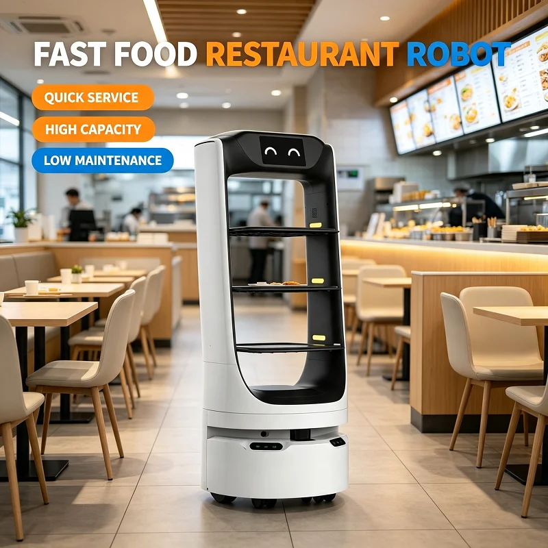 Customized Food Delivery Robot Long Standby Intelligent Robot Stable Working For Peak Dining Period Restaurant Food Distribution