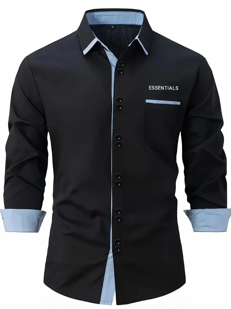 2024 autumn new business men's long sleeve shirt brand fashion breathable button lapel high quality casual shirt