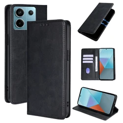 For Xiaomi Poco X6 Protection Magnetic Case Leather Flip Phone Case for Xiaomi Poco X6 X5 X4 X3 Pro X3 GT NFC with Card Slots