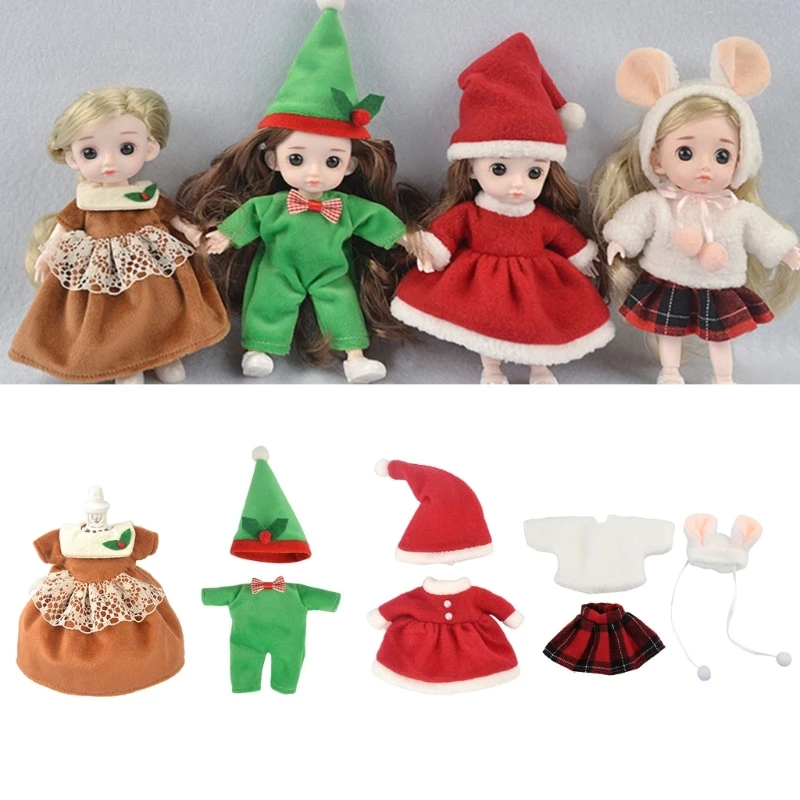 Christmas Baby Girl for Doll Suit Children Toddler Girl Playing Clothes Accessory for Home Festival Party Hoilday Drop shipping