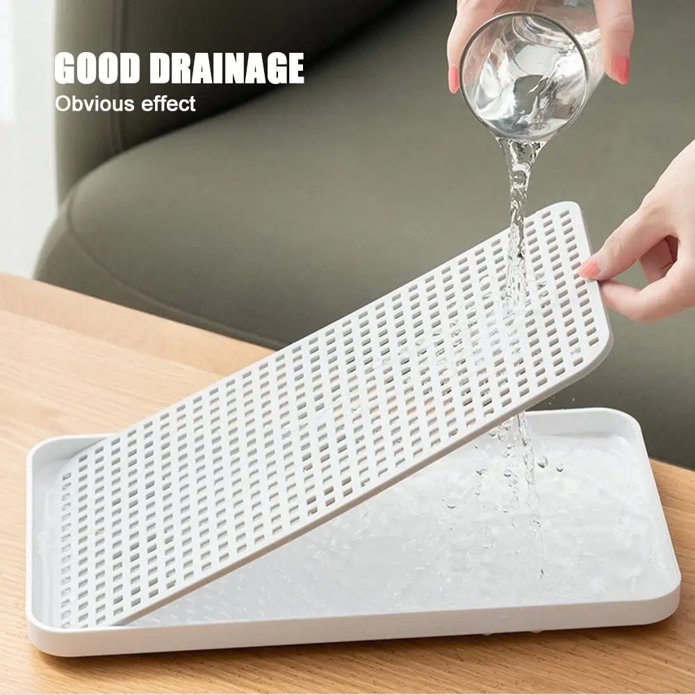 Hot Fruit Dryer Tray Rectangle Tableware Dish Racks Plastic Double-Layer Drainage Rack Kitchen Organizer