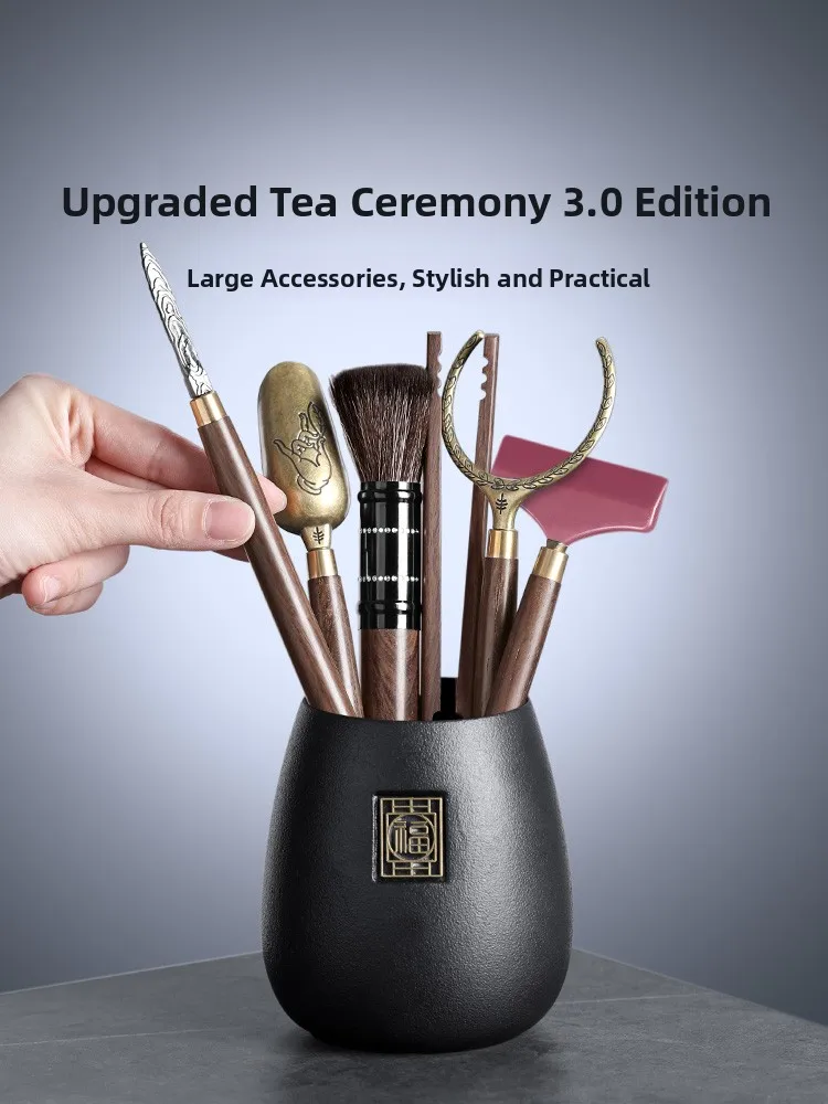 

Chinese Style Tea Set Accessories Home Use Six Gentlemen Set Vintage Pattern Handmade Gongfu Tea Utensils Display Pieces