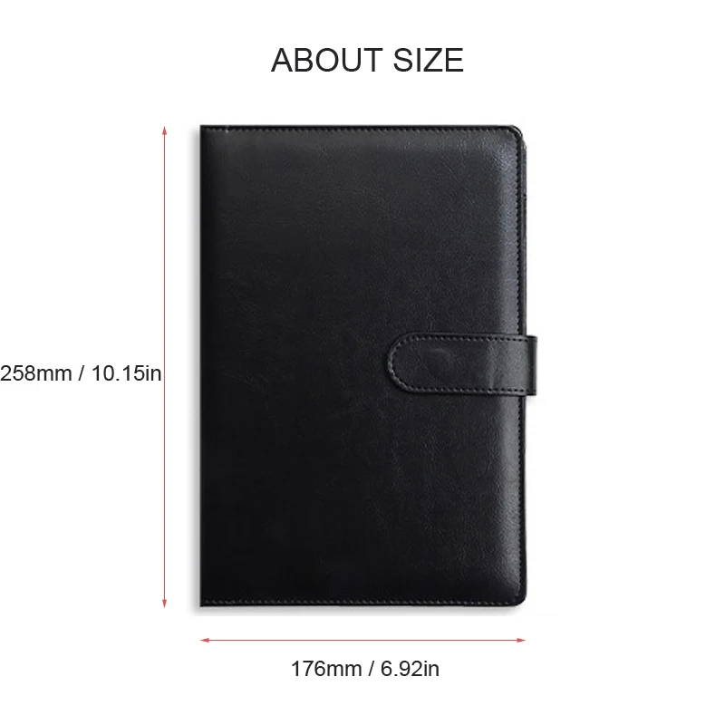 Mini A5 Padfolio Portfolio Binder Brown Legal Writing Pad Document Organizer مجلد لمكتب المدرسة والفندق 7 × 10 بوصة #5