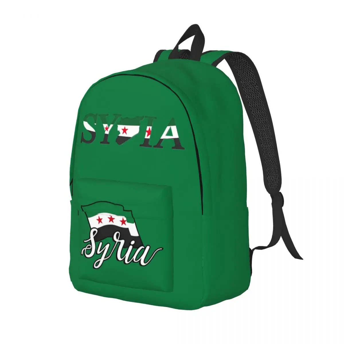 Syria Flag Backpack for Men Women Casual High School Hiking Travel Daypack Syrian Arab Republic Laptop Computer Canvas Bags