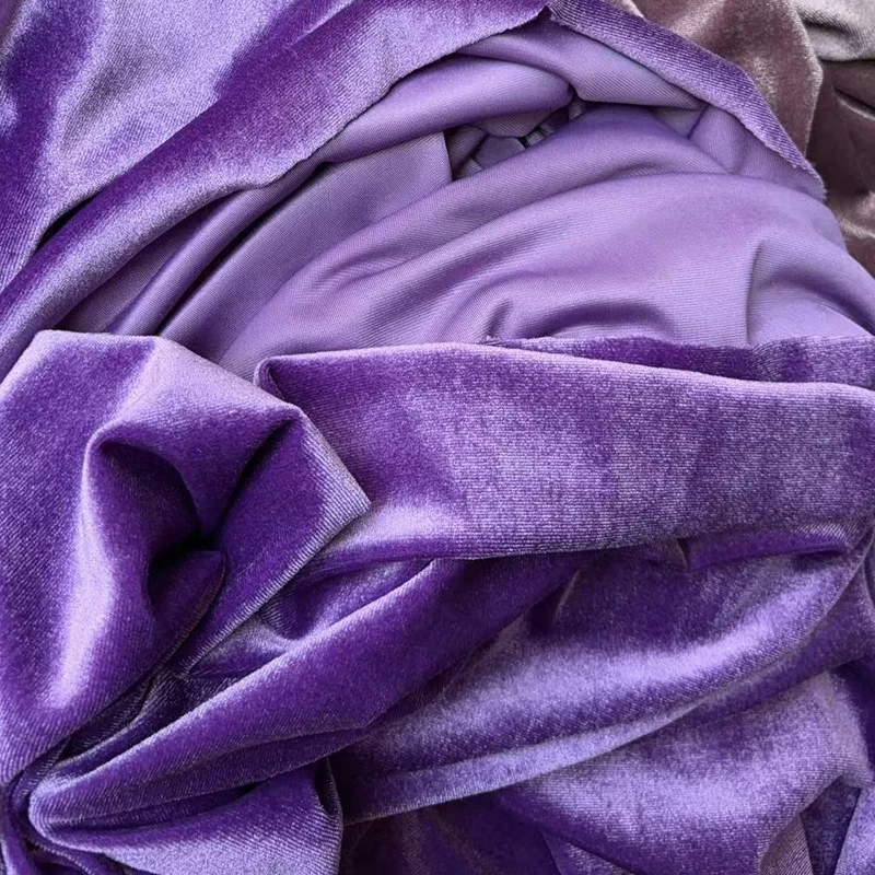 نسيج مخملي ناعم مع ثنية ممتازة للفستان الرسمي وخلفيات التصوير الفوتوغرافي وستائر تزيين حفلات الزفاف مادة ذاتية الصنع #2