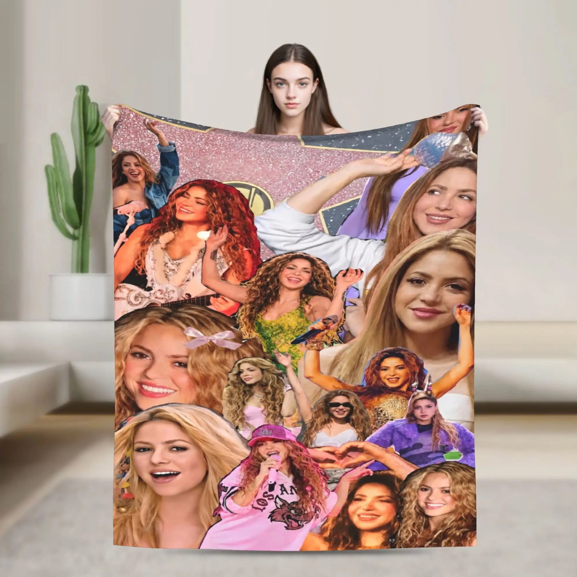 Shakira Colombian Singer Blanket Fleece Summer Air Conditioning Super Warm Throw Blanket for Bedding Office Bedding Throws